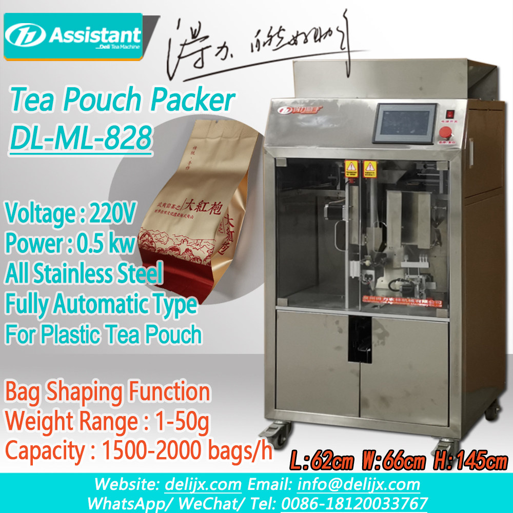 China Automatic Plastic Tea Pouch Packing Machine With Square The Package DL-ML828 pengilang